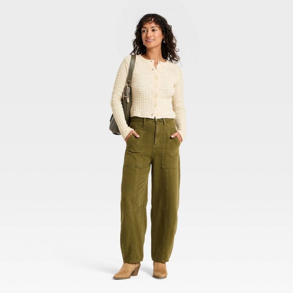 Open Box - Universal Thread - Women's Rib Cardigan - Universal Thread Beige - Picture 3 of 3